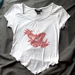 Medium women crop top red and white